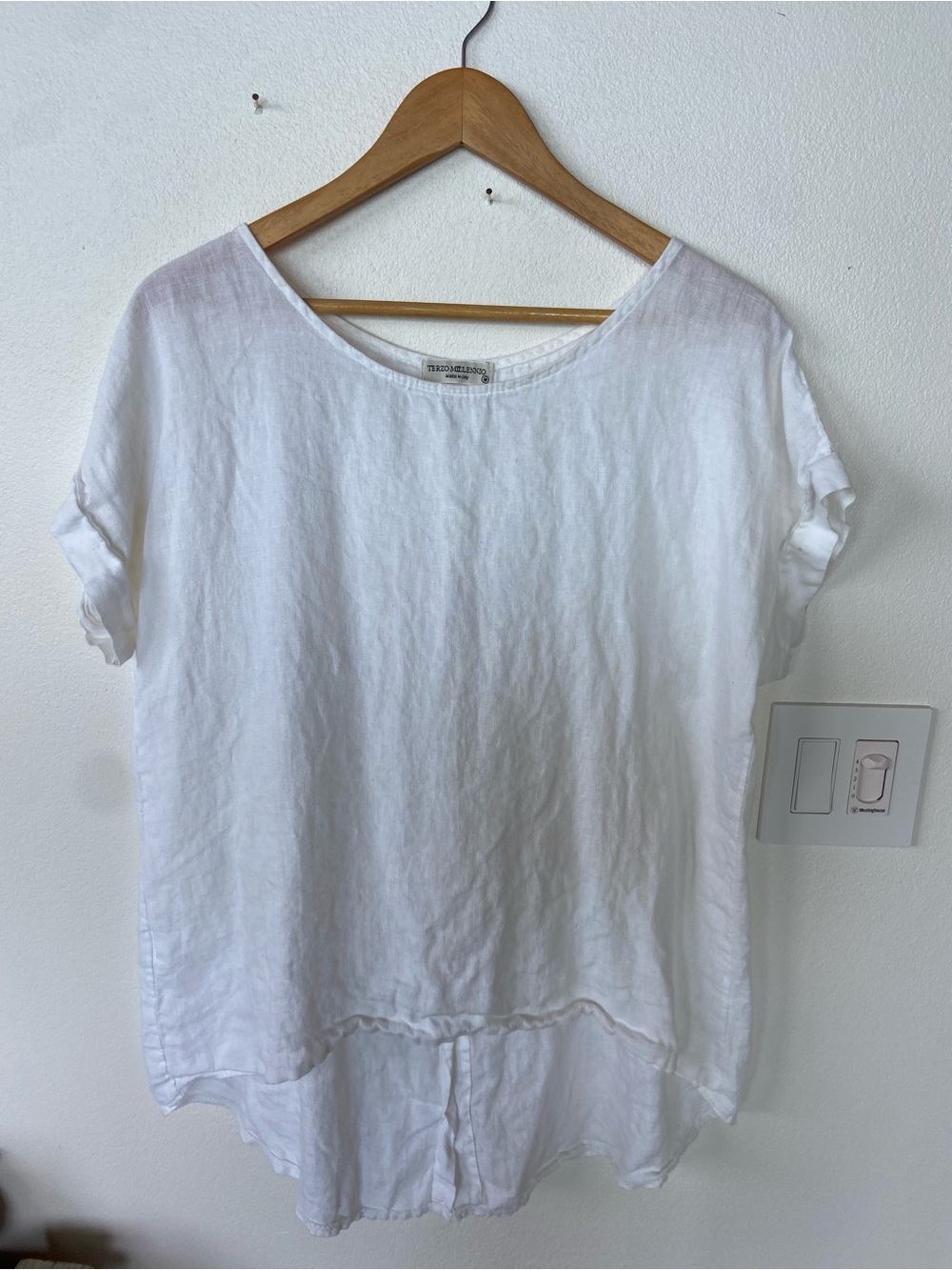 White Linen Short sleeve Tunic
